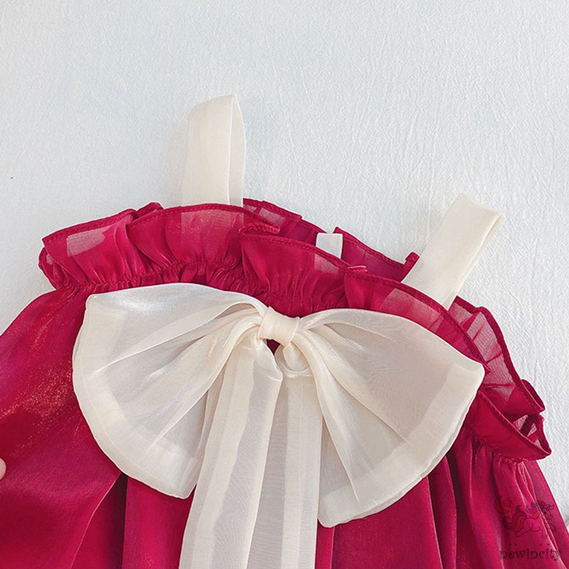 Đầm Thắt Nơ Phong Cách Thời Trang Hàn Quốc Cho Bé Gái