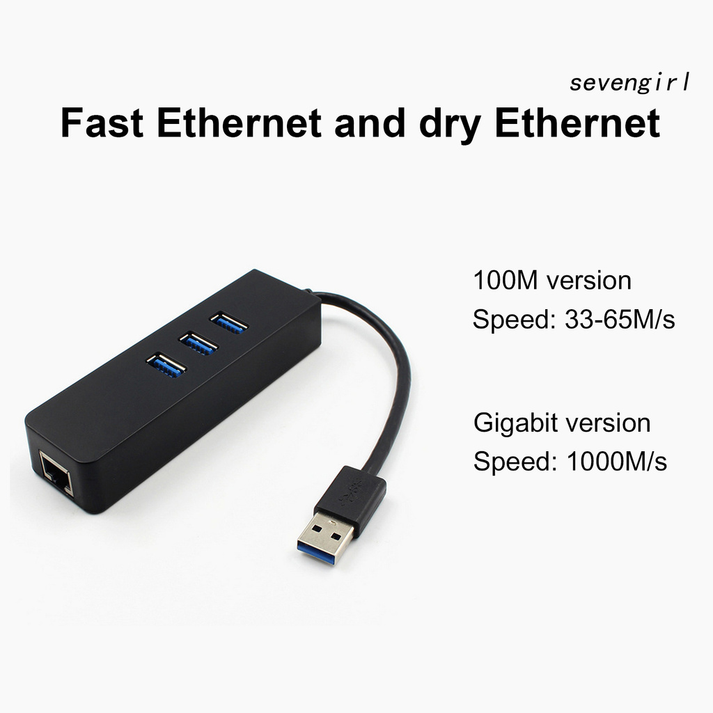 Bộ Chia 3 Cổng Usb 3.0 Gigabit Ethernet Lan Rj45