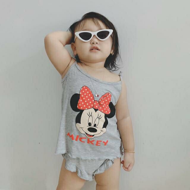 Bộ thun 2 dây bé gái  {8-16kg}