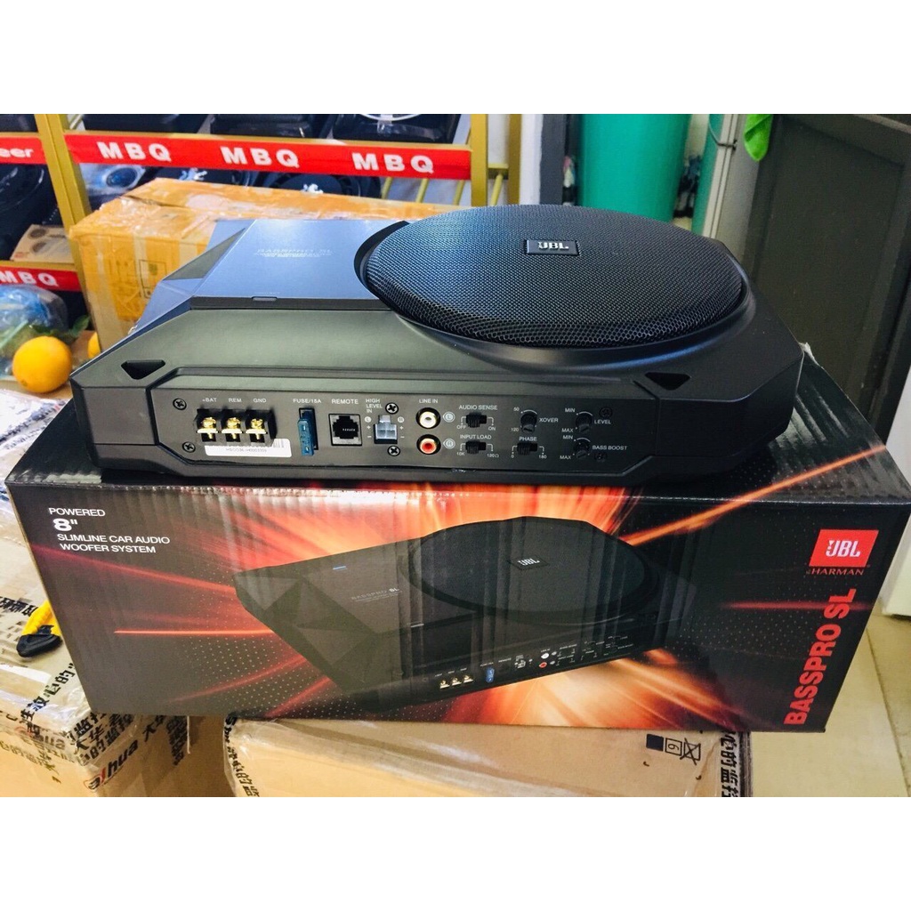 Loa Sub Gầm Ghế JBL BassPro SL 8"  - Loa Siêu Trầm Sub Điện Liền Ampli Công Suất 250W Cho Ô Tô