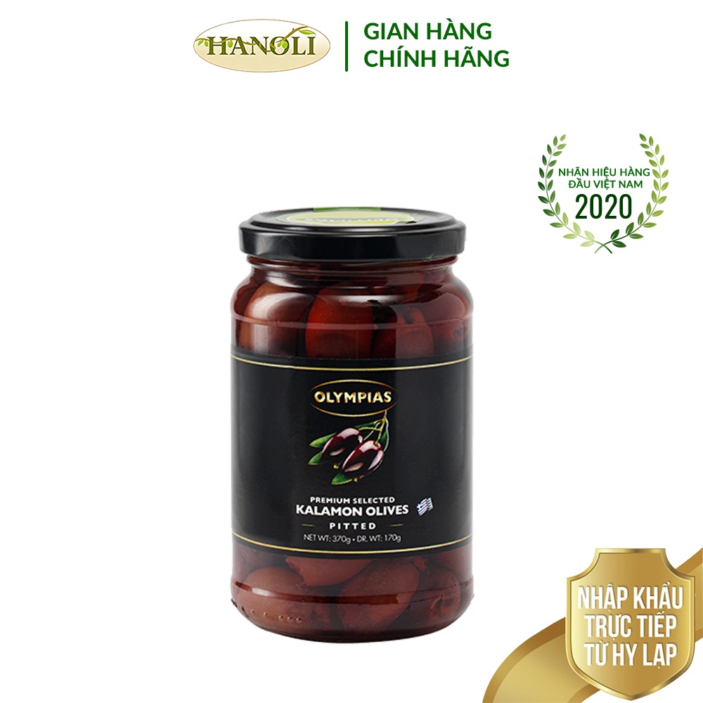 Quả oliu tím tách hạt OLYMPIAS hũ 370g