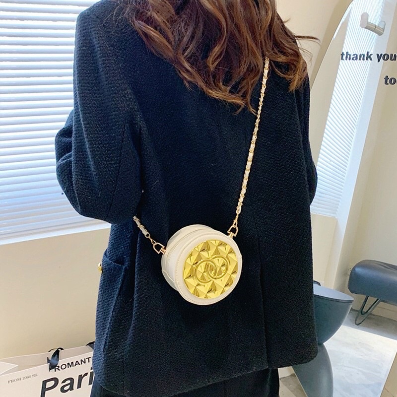 Túi tròn ánh vàng in chữ siêu chất Mã N0422