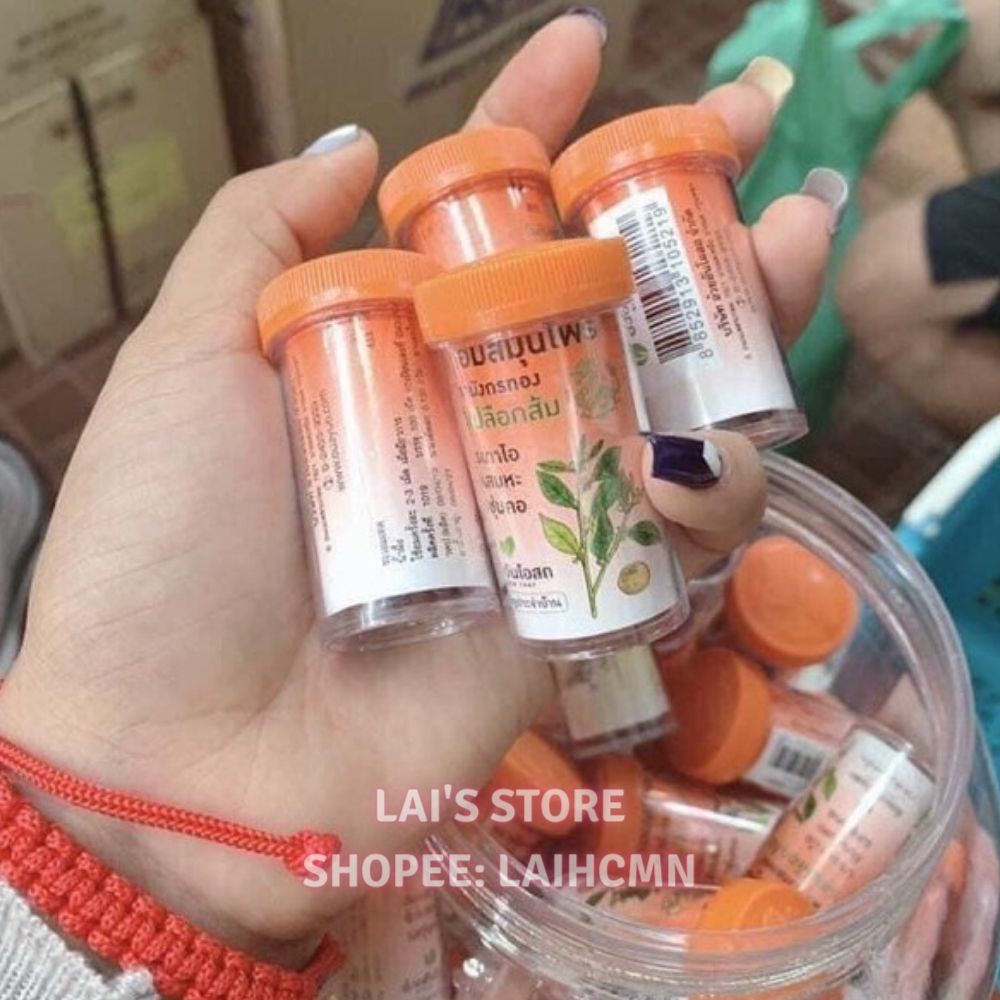 Kẹo Ngậm Giảm Ho Cam Thảo Ouayun Vị Cam và Chanh, Thảo Dược Thái Lan 100 viên Siêu Hiệu Quả - LAI'S STORE