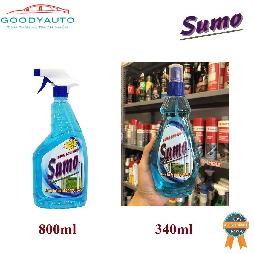 Nước Lau Kính Sumo 800ml tẩy sạch vết bẩn nhanh chóng không để lại vết sọc trên mặt kính, hạn chế bụi bám dính trở lại t