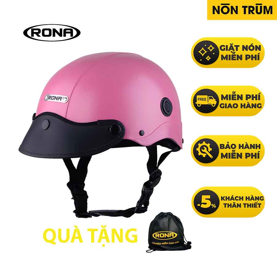 Mũ bảo hiểm 1/2 RONA R5 Sơn, freeship toàn quốc, bảo hành 12 tháng, giặt nón miễn phí 6 tháng tại hệ thống Nón Trùm