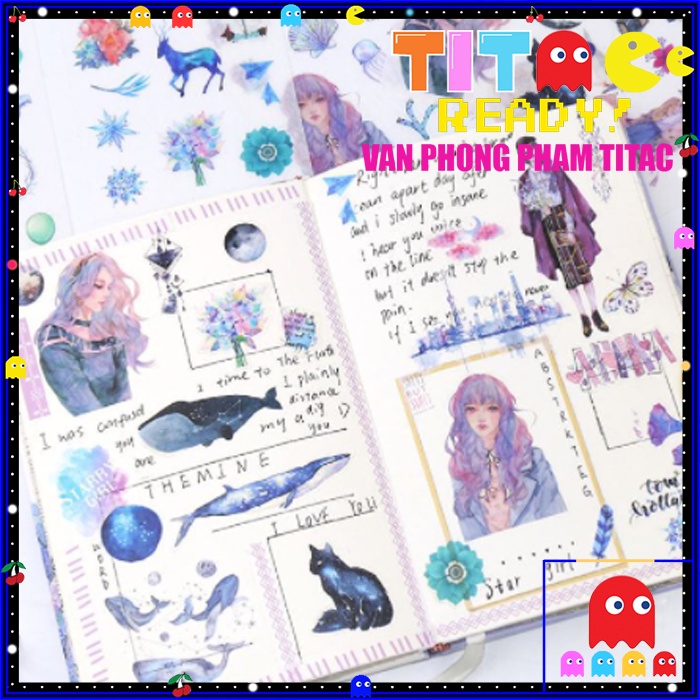 Bộ Sticker Giấy Dán  Họa Tiết Dễ Thương Tiện Dụng Cho Trang Trí Sổ Nhật Ký  Nhiều Mẫu ChọnVPP Sáng Tạo TTC