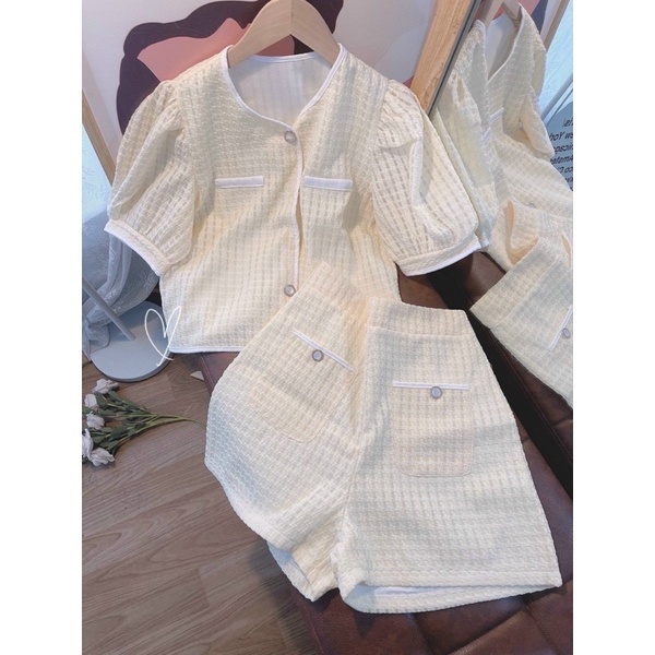 SET LỖ LƯỚI VIỀN NÚT + SHORT 2m