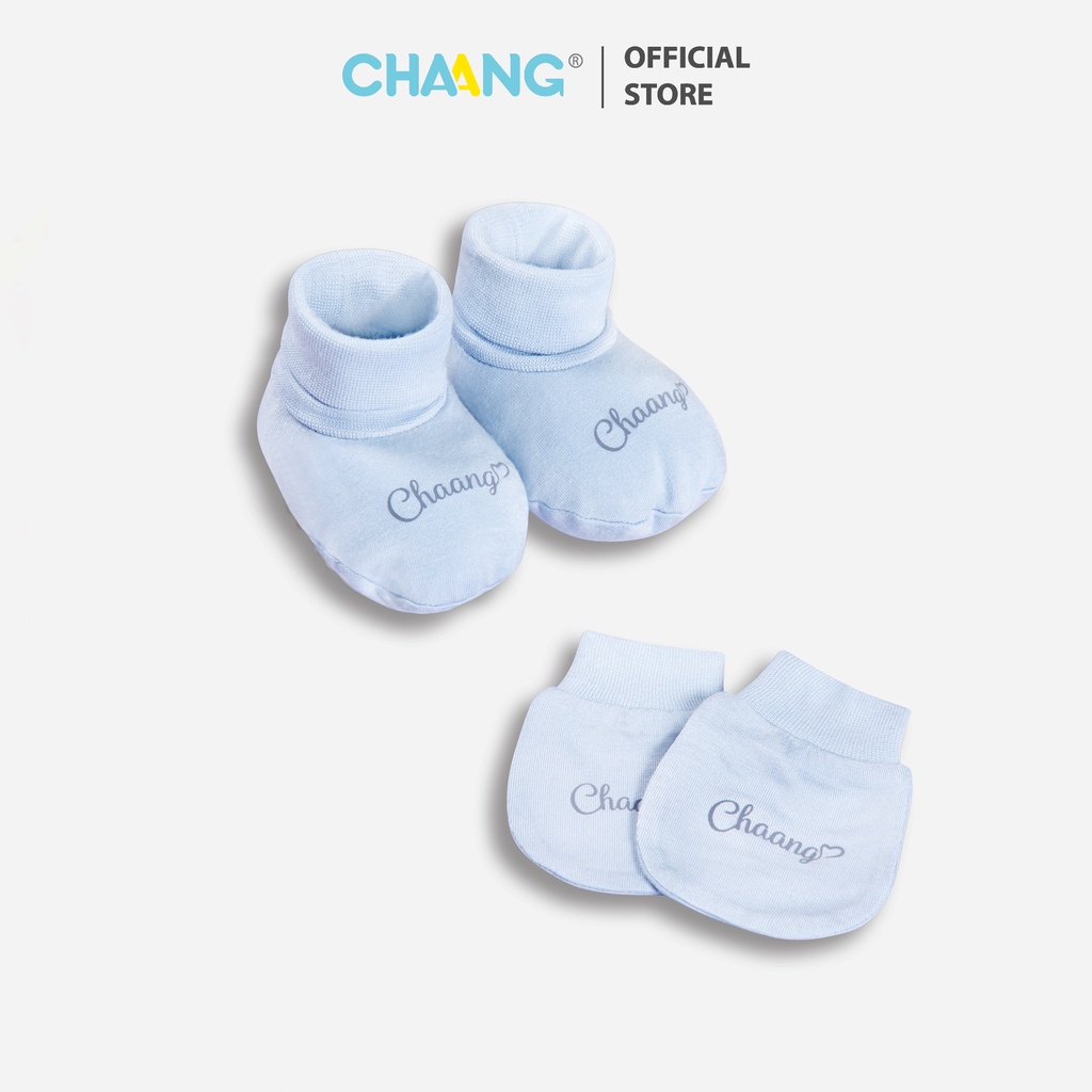 [CHAANG] Set Bao Tay Bao Chân Active Kẻ Xanh Cho Bé Chaang