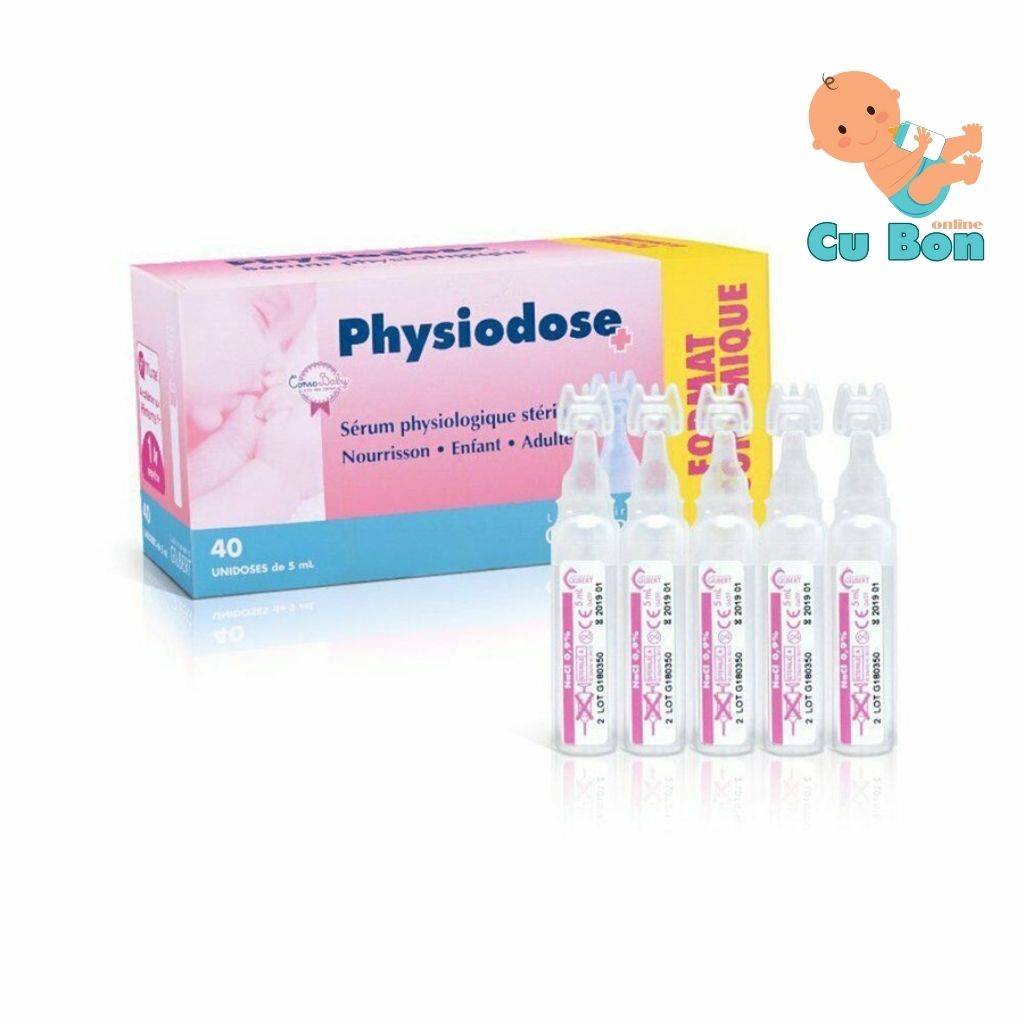 Nước muối nhỏ mũi GIFRER của Pháp hộp 20 ống tép màu vàng giúp bé giảm tắc nghẽn mũi sổ mũi an toàn cho bé từ sơ sinh