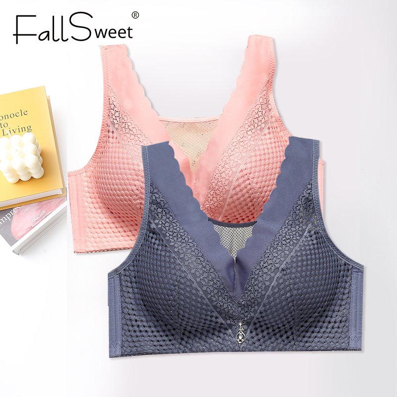 Áo lót nâng ngực FallSweet vải phối ren đơn giản quyến rũ cho nữ