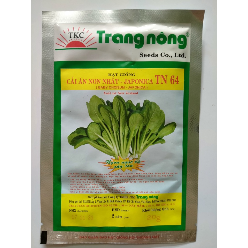 Hạt giống Cải Ăn Non gói 20gr