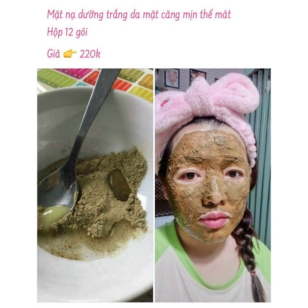 Mặt nạ dưỡng da trắng hồng thảo dược may new