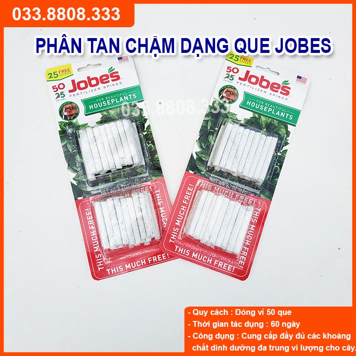 PHÂN BÓN QUE ( PHÂN CON SÂU) JOBES DÀNH CHO HOA LAN CÂY CẢNH (VỈ 50 QUE )