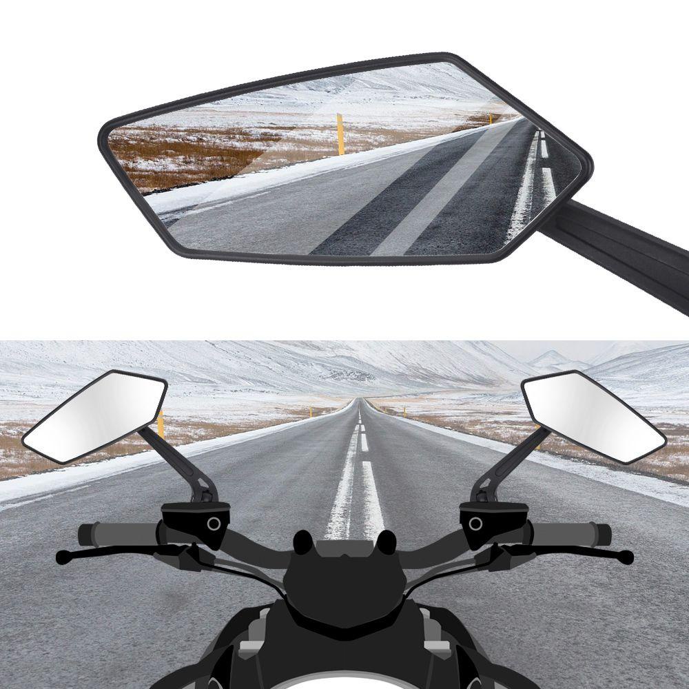 Bộ 2 Gương Chiếu Hậu ABS Xoay 360 Độ Gắn Tay Lái Xe Máy Cafe Racer