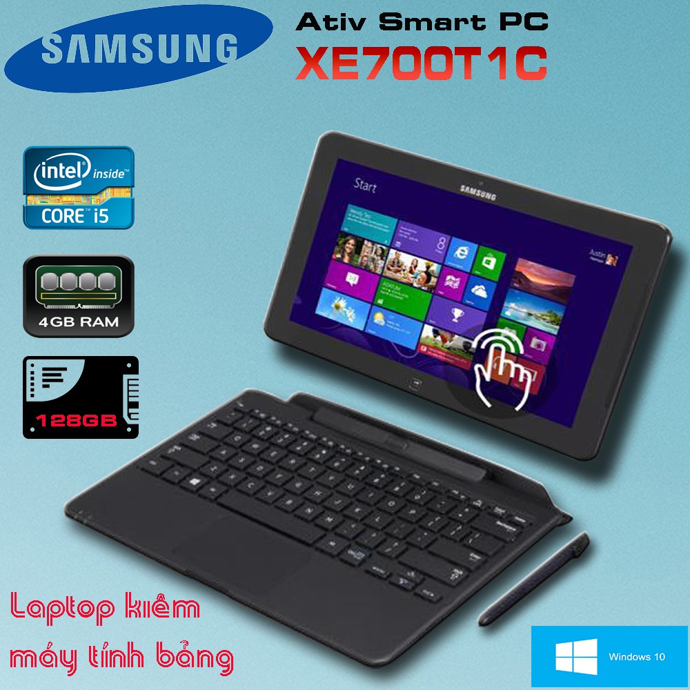 Laptop kiêm máy tính bảng Samsung XE700T1C-A01 Core i5, 4gb Ram, 128gb SSD, 12inch Full HD cảm ứng