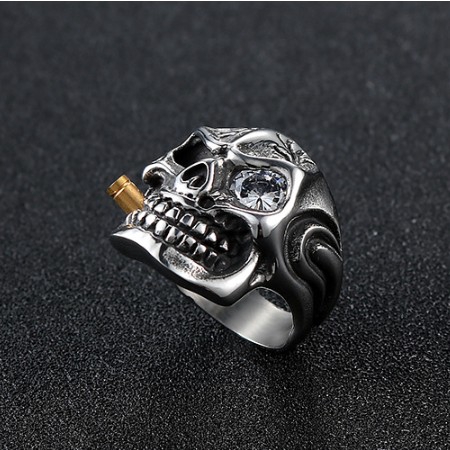 Nhẫn thiết kế hình đầu lông phong cách vintage độc đáo
