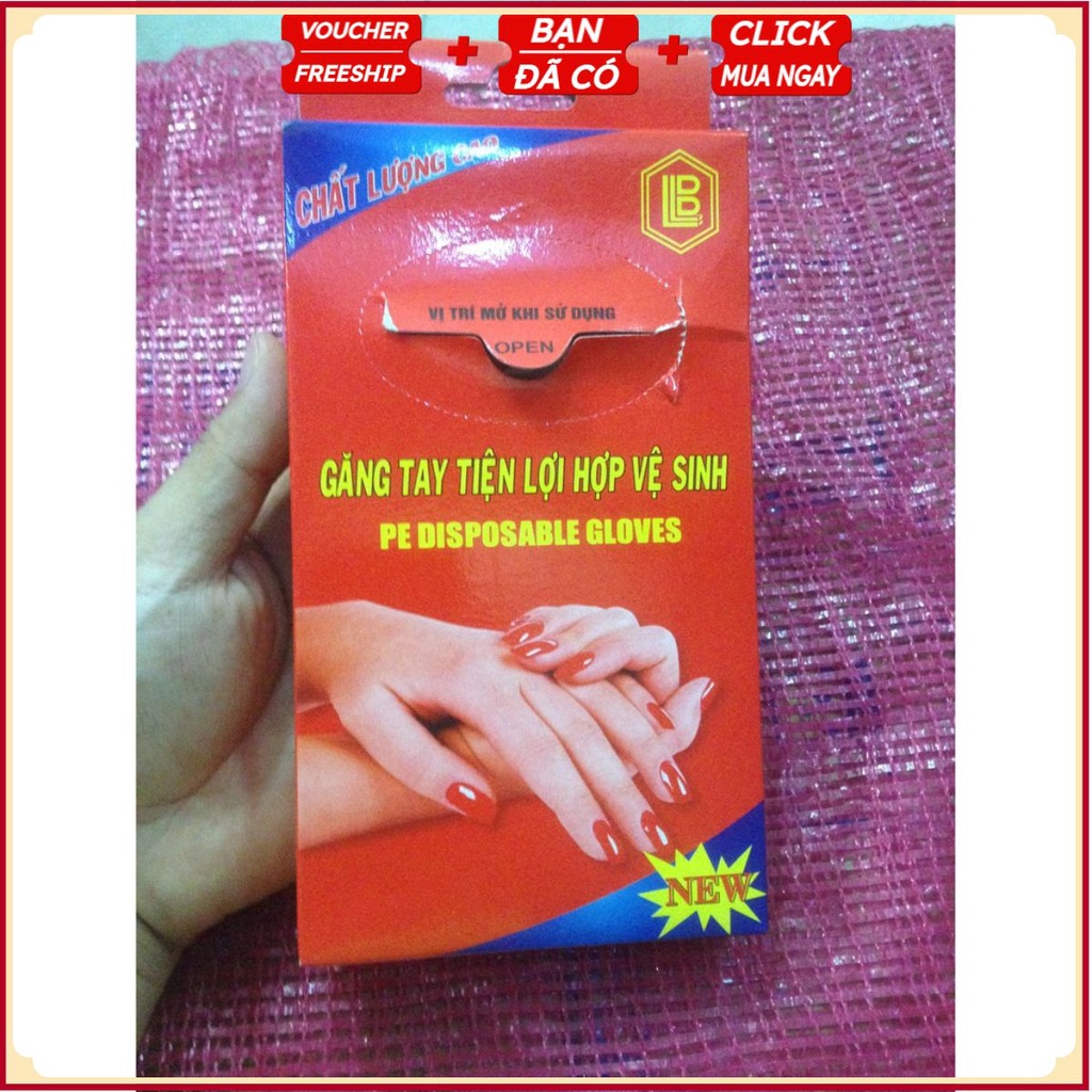 [GIA HUY DIET] Hộp Bao Găng Tay Nilon Tiện Dụng Đỏ TH001 (40~50 Chiếc)