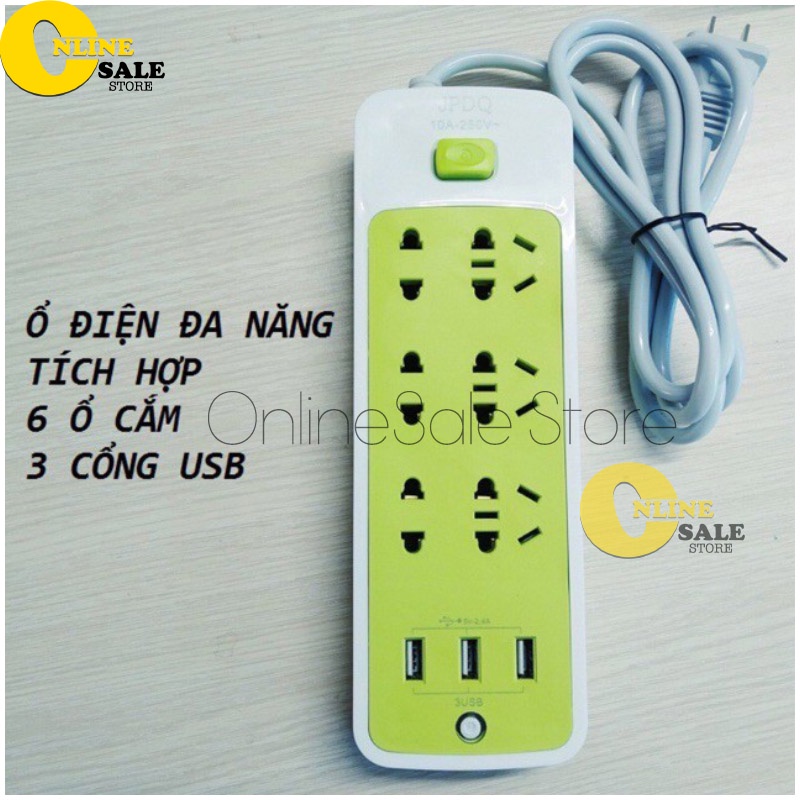 Ổ cắm điện đa năng có cổng cắm usb tiện lợi- Ổ điện chống giật có cổng usb có 6 ổ cắm