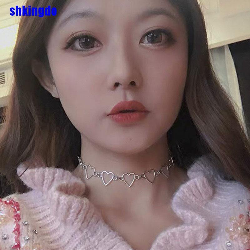 Vòng cổ choker mặt trái tim phong cách Gothic xinh xắn