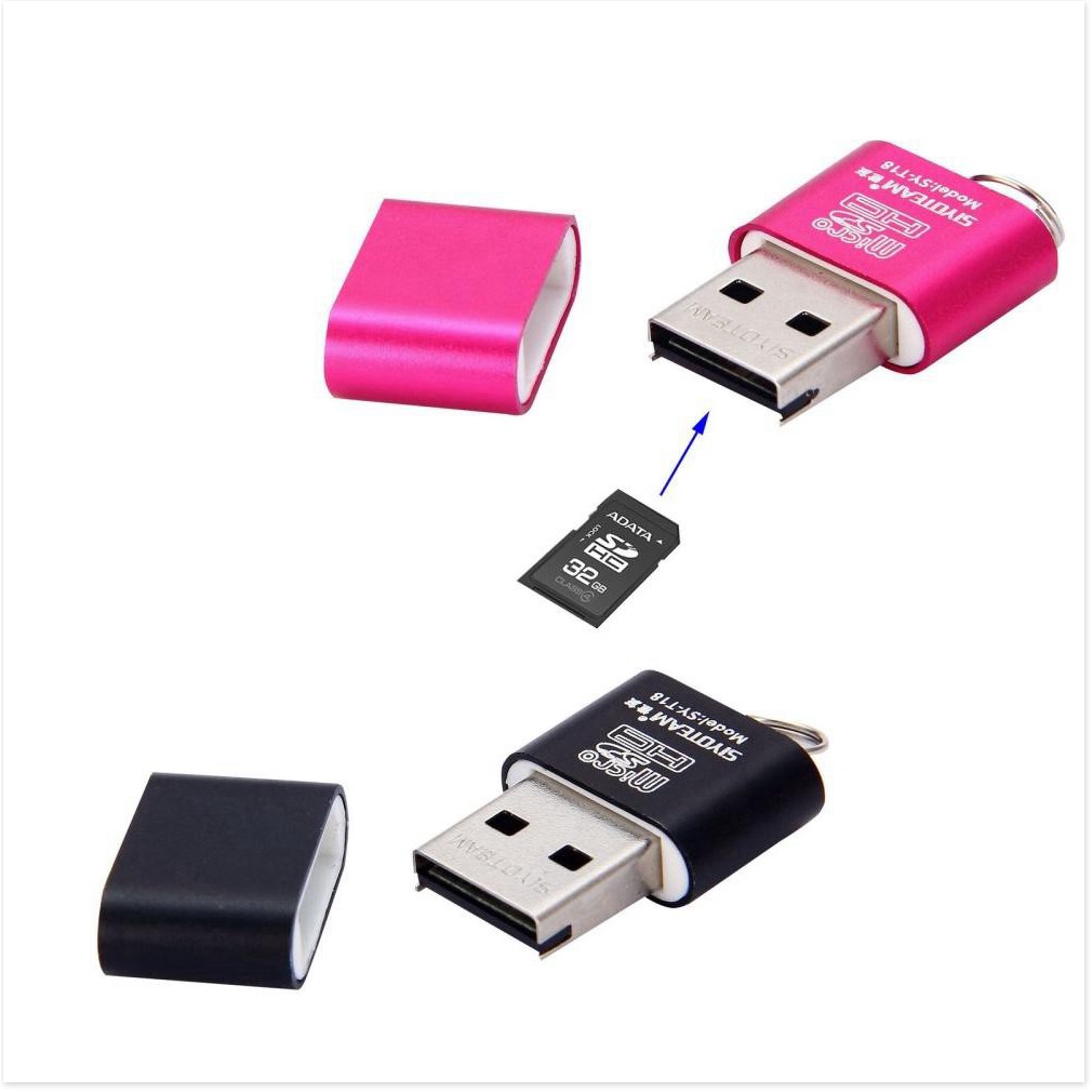 Đầu đọc thẻ nhớ  SALE ️  Đầu đọc thẻ nhớ USB 2.0 cho Micro TF, thiết kế nhỏ gọn, có thể dùng treo móc khóa 7282
