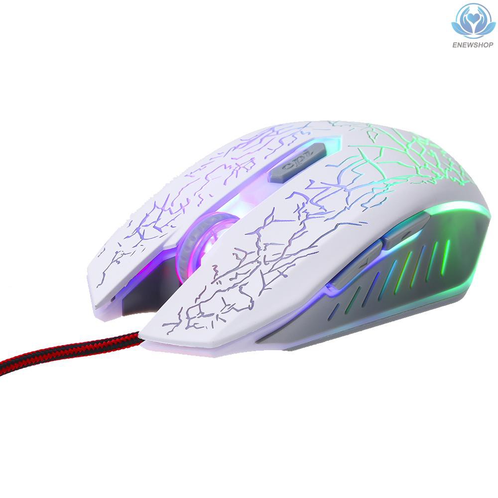 【enew】Gaming Mouse Wired RGB Ergonomic Game Mouse USB Computer Mice PC Laptop Gaming Mouse（White）