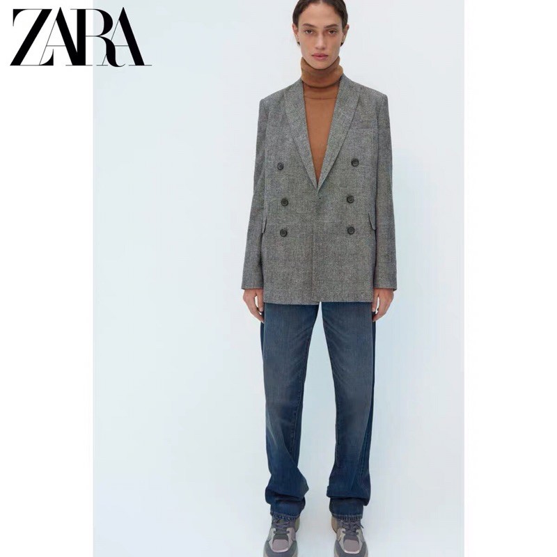 Áo vest kẻ ZA-RA 6 cúc