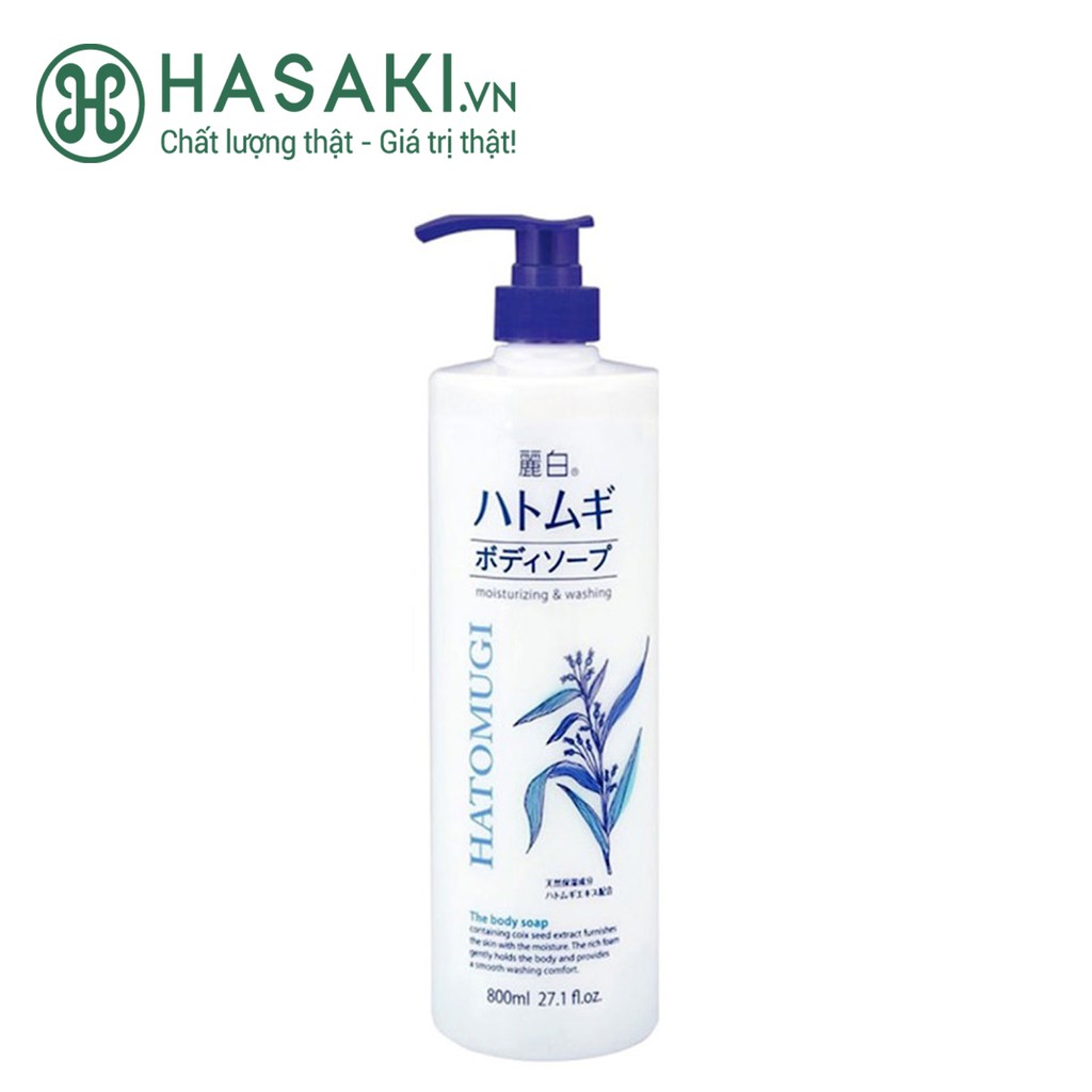 Sữa Tắm Dưỡng Sáng Da HATOMUGI Moisturizing &amp; Washing 800ml