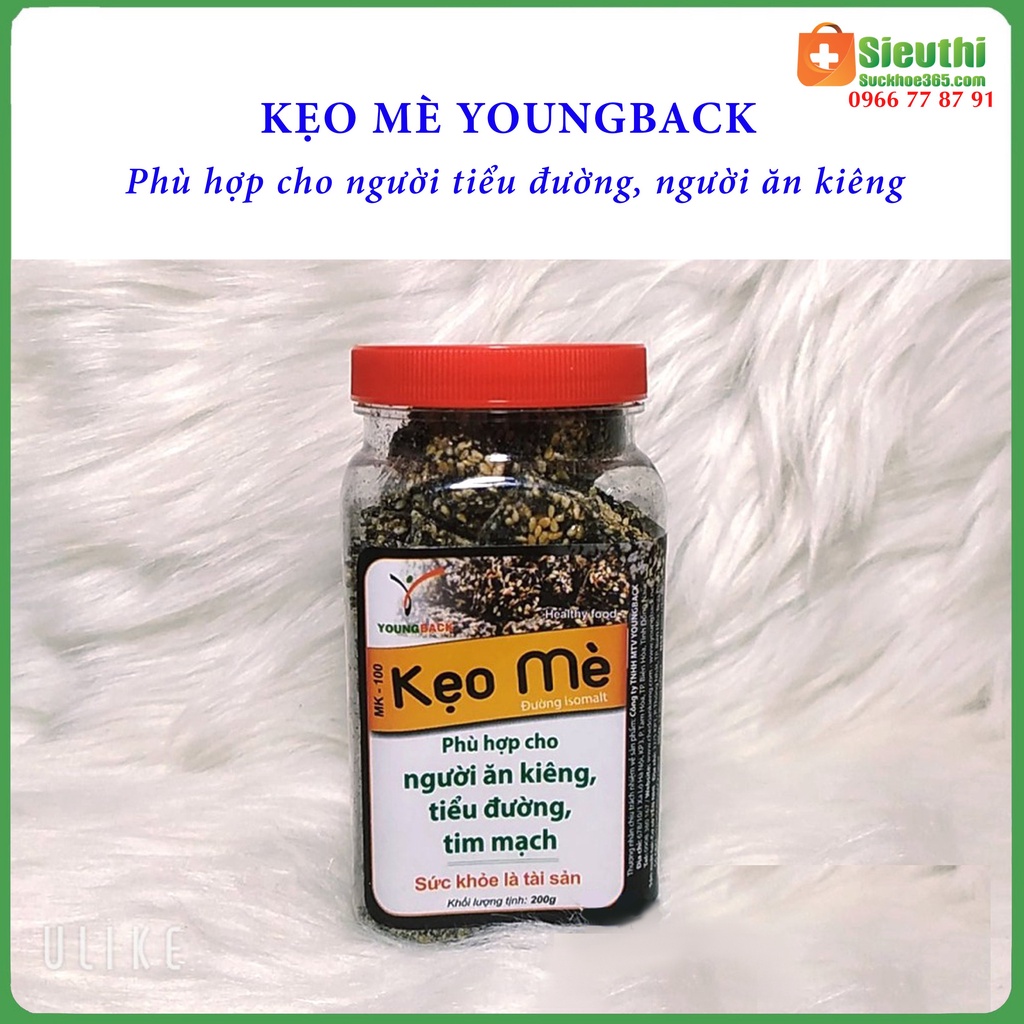 Kẹo Mè cho người tiểu đường, ăn kiêng, tim mạch hộp 200g Siêu Thị Sức Khoẻ 365
