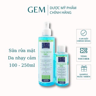 Gel rửa mặt giảm nhờn cho da mụn và da nhạy cảm Isis Pharma Teen Derm Gel Sensitive