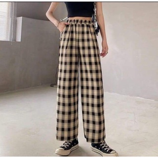 Quần ống rộng kẻ sọc