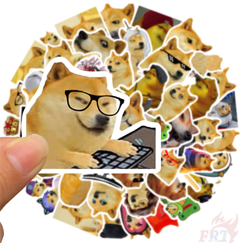 ❉ Sticker Dán Trang Trí Hình Chó Shiba Inu Đáng Yêu 01 ❉ Bộ 50 Miếng Dán Chống Thấm Nước Thời Trang