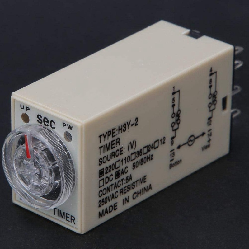 Rơ le thời gian hẹn giờ trễ 10S H3Y-2 AC 220V 8 PIN Điều chỉnh núm điều khiển thời gian Rơ le cho hệ thống điện gia đình