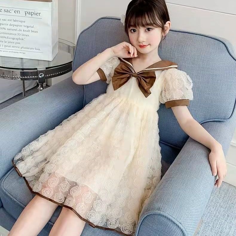 Đầm Công Chúa Vải Lưới Mỏng Thời Trang Mùa Hè 2022 Mới Cho Bé Gái