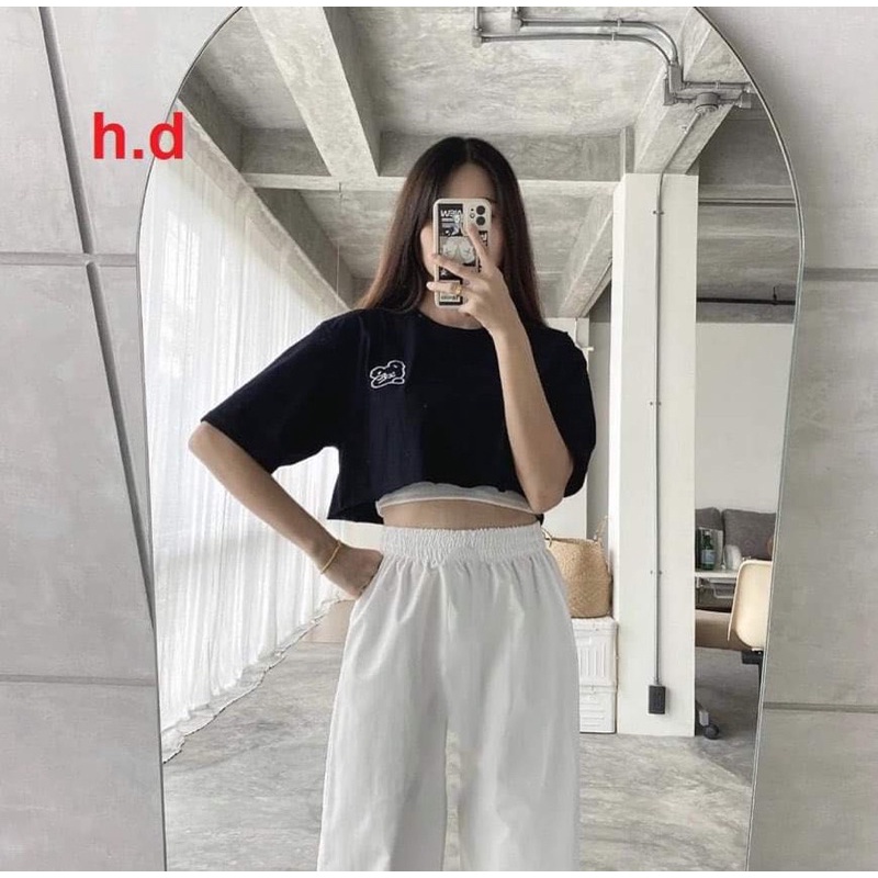 Set bộ 3 món áo thun + 2 dây+ quần suông❤️ áo phông quần trắng cá tính năng động, thời trang hè