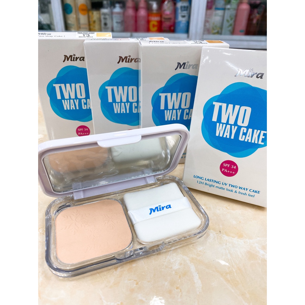 Phấn Nén Trang Điểm Kiềm Dầu Mira Long Lasting UV Two Way Cake 12g