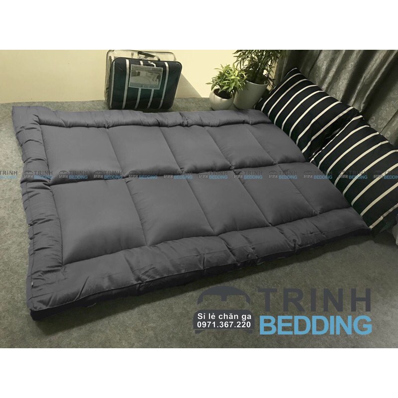 Topper Nệm Lông Vũ Màu Xám/ Xanh Lót Nệm Trải Sàn
