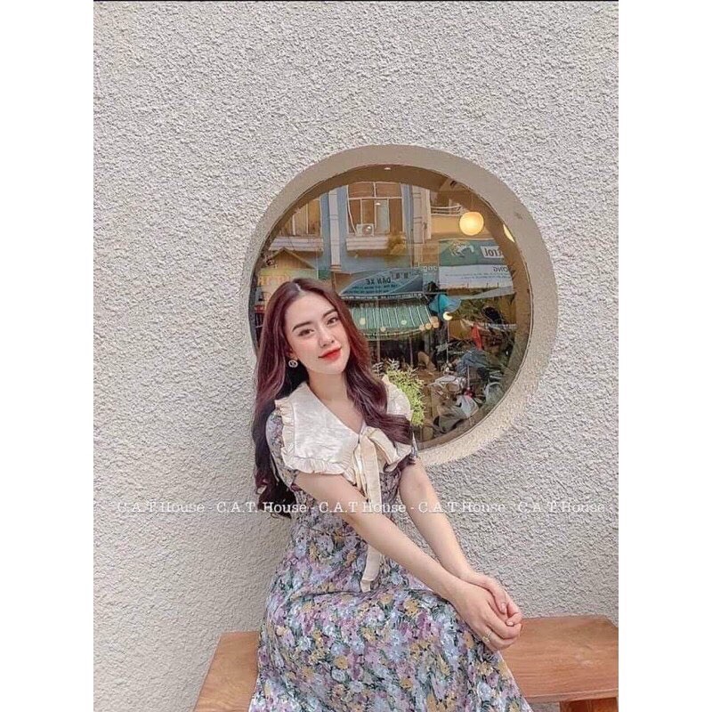 váy hoa cổ bèo tiểu thư shop sun soc | BigBuy360 - bigbuy360.vn