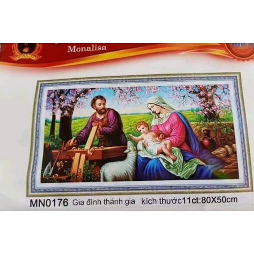 TRANH THÊU CHỮ THẬP GIA ĐÌNH CHÚA MN0176 (80X50) MN0177 (120X65)