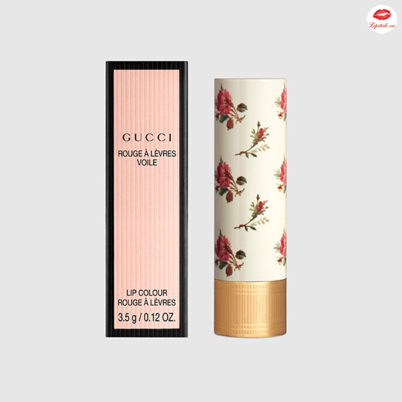 Son Gucci Rouge À Lèvres Voile Lipstick 25 Goldie Red Màu Đỏ cổ điển