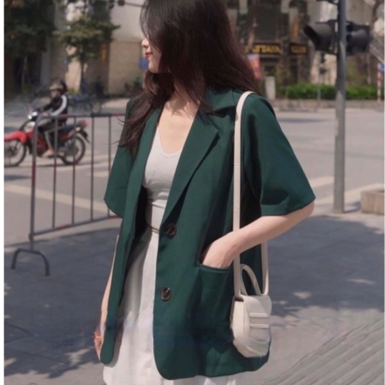 Áo blazer ngắn tay nhiều màu form chuẩn Quảng Châu dễ phối đồ
