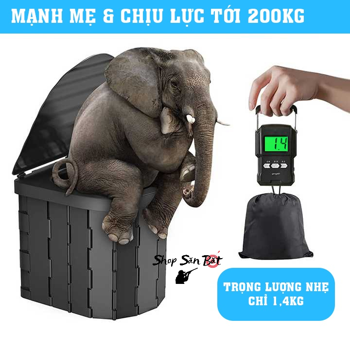 Bồn cầu di động dã ngoại, bồn cầu cắm trại gấp gọn đi vệ sinh cỡ lớn, tiện dụng khi đi du lịch cắm trại, dã ngoại -DCP14