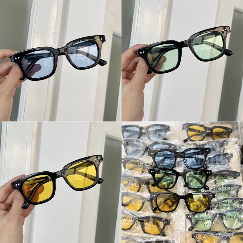 [Ảnh thật] Kính mát thời trang đủ màu tặng kèm bao da