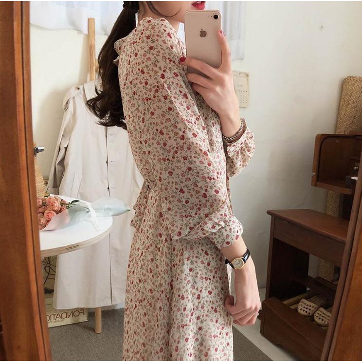 [VIDEO HÌNH THẬT] Đầm dài - Váy hoa nhí dáng dài, thắt nơ eo - 064 | BigBuy360 - bigbuy360.vn