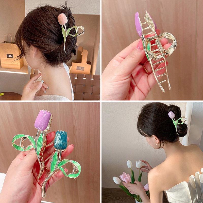 Kẹp Tóc Hình Hoa Tulip/ Cá Mập Độc Đáo Thời Trang Cho Nữ