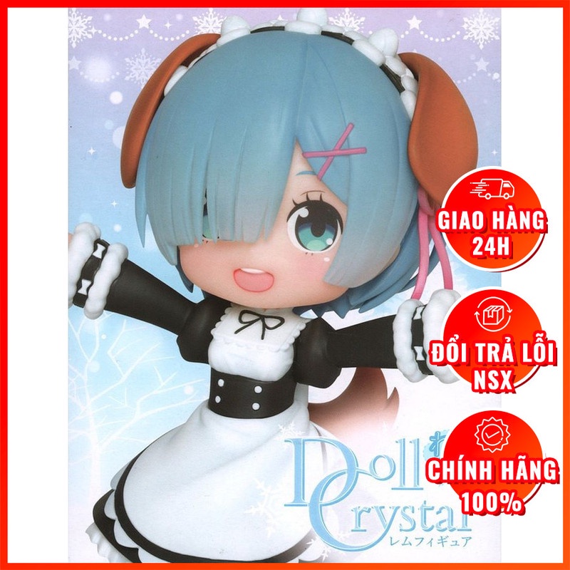 Mô Hình Figure Nhân Vật Anime Re:Zero Rem - Doll Crystal - Puppy Ver., Taito, chính hãng Nhật Bản