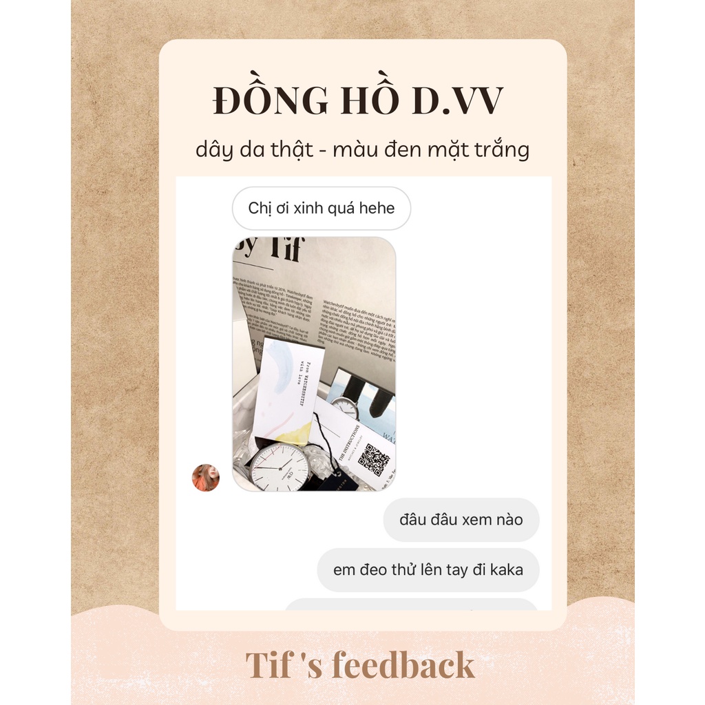 Đồng hồ nữ dây da bò thật D.VV PETlTE da đen mặt trắng đồng hồ nữ đẹp cao cấp thon gọn Watchesbytif size 28mm & 32mm | BigBuy360 - bigbuy360.vn