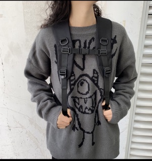 Balo Full Black có quai cài trước ngực