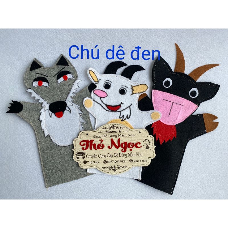 3 Rối bàn tay bằng nỉ- Đồ dùng mầm non bằng nỉ- Nhân vật câu truyện bằng vải nỉ