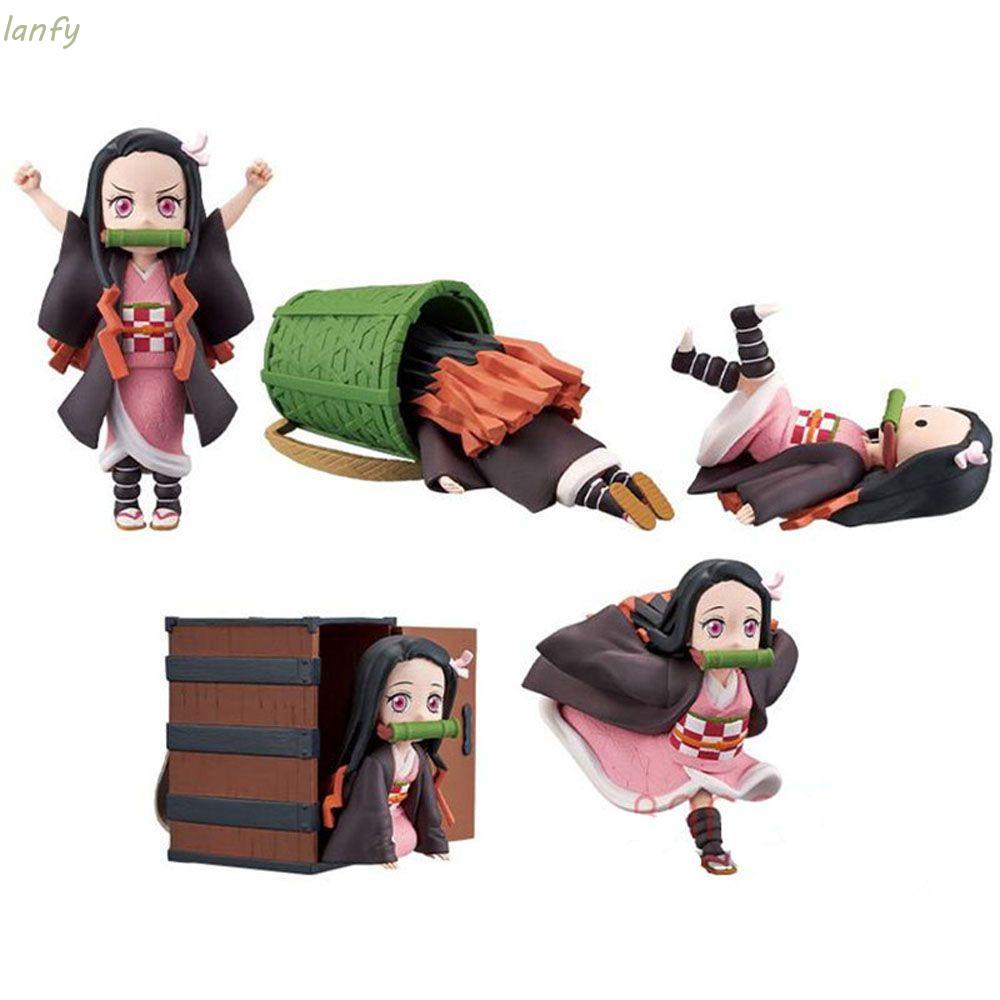 Set 5 Mô Hình Đồ Chơi Nhân Vật Hoạt Hình Demon Slayer Bằng Pvc Dễ Thương