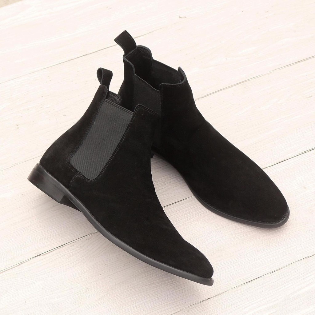 [TẶNG TẤT CAO CỔ] Giày Chelsea Boots Da Lộn 3 Màu, DA BÒ THẬT, BẢO HÀNH 12 tháng, DỄ PHỐI ĐỒ